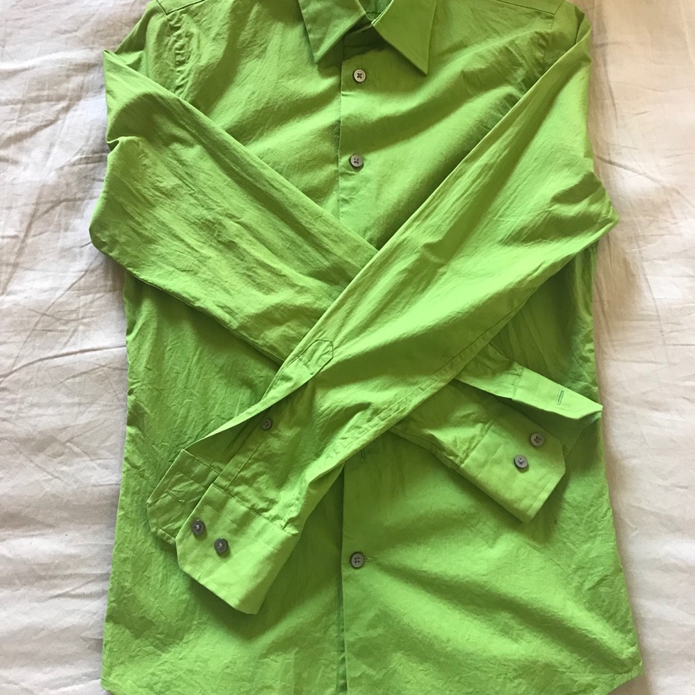 Express Fitted Shirt XS Green